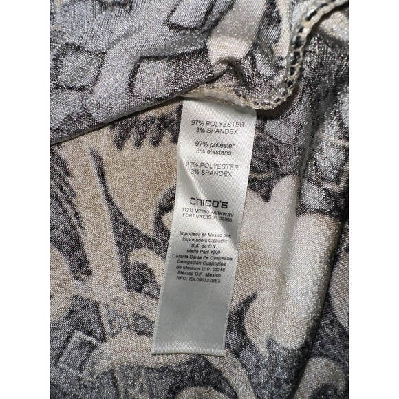 Easywear by Chico's Top Floral Blouse Size 2 - Picture 7 of 8